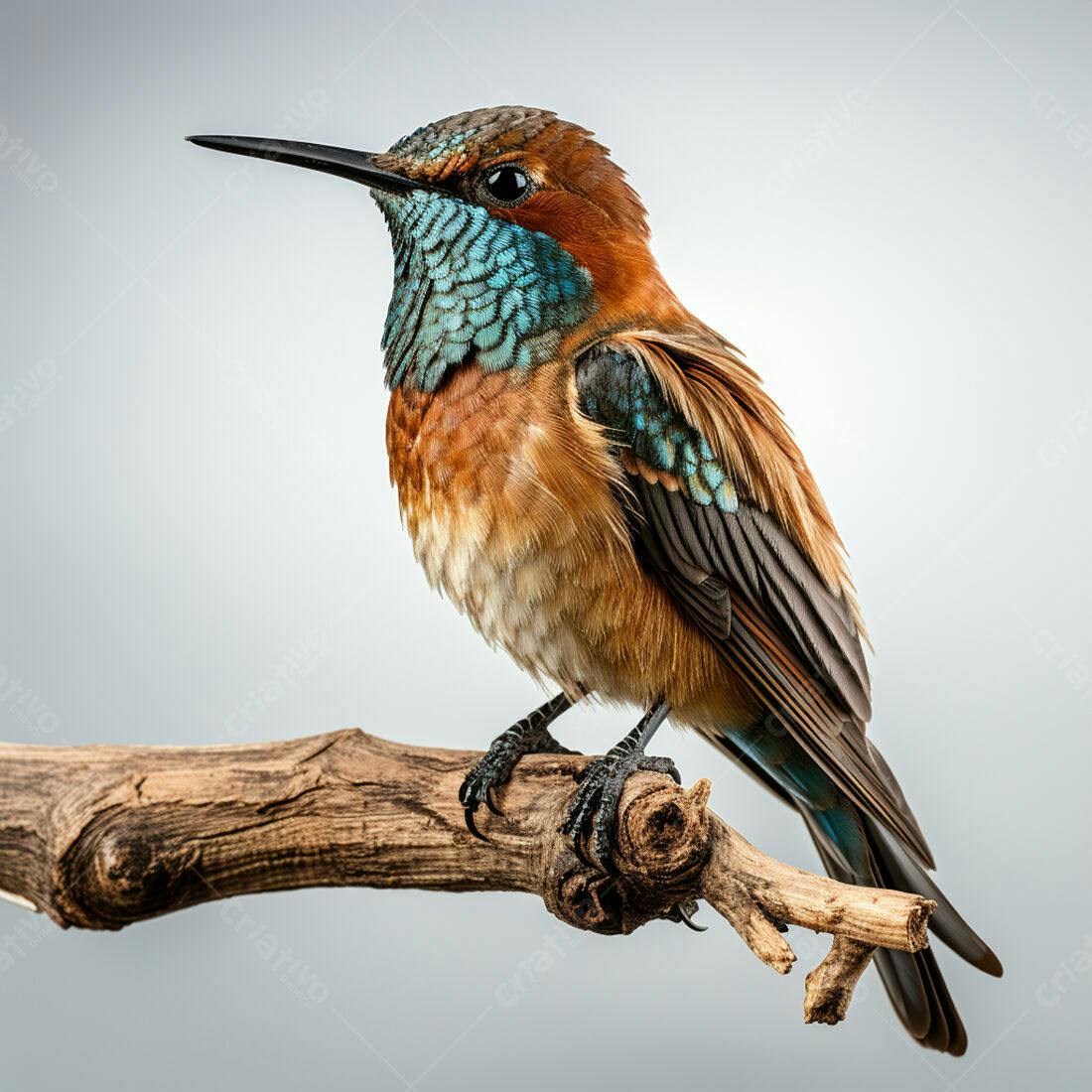 Beija-flor em galho marrom claro