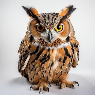 Imagem Grátis Coruja Sobre Fundo Branco Animais  (8)