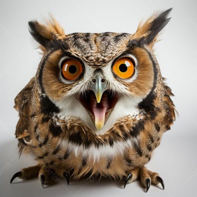 Imagem Grátis Coruja Sobre Fundo Branco Animais  (11)