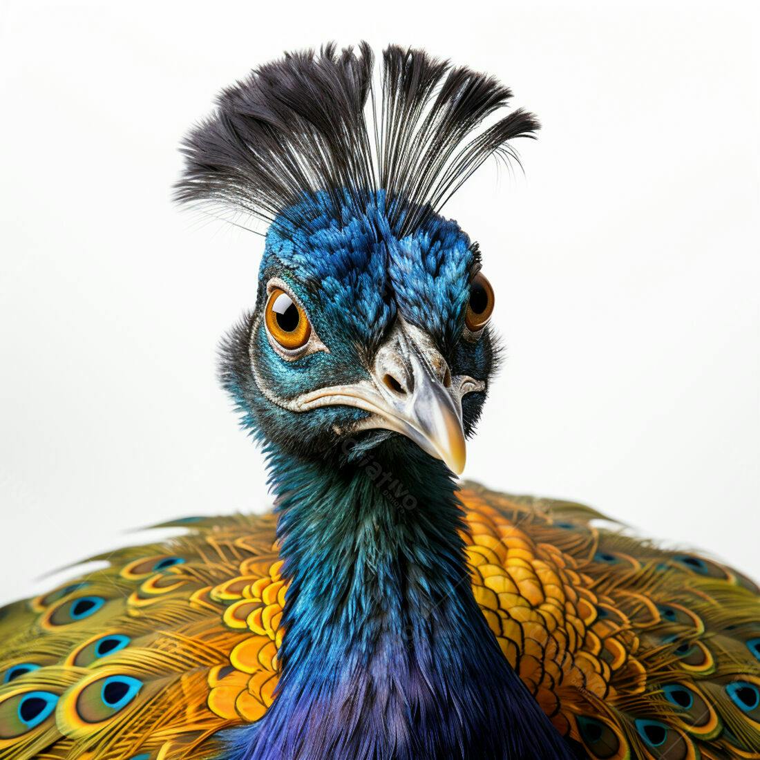 Pavão-condor azul e dourado retrato