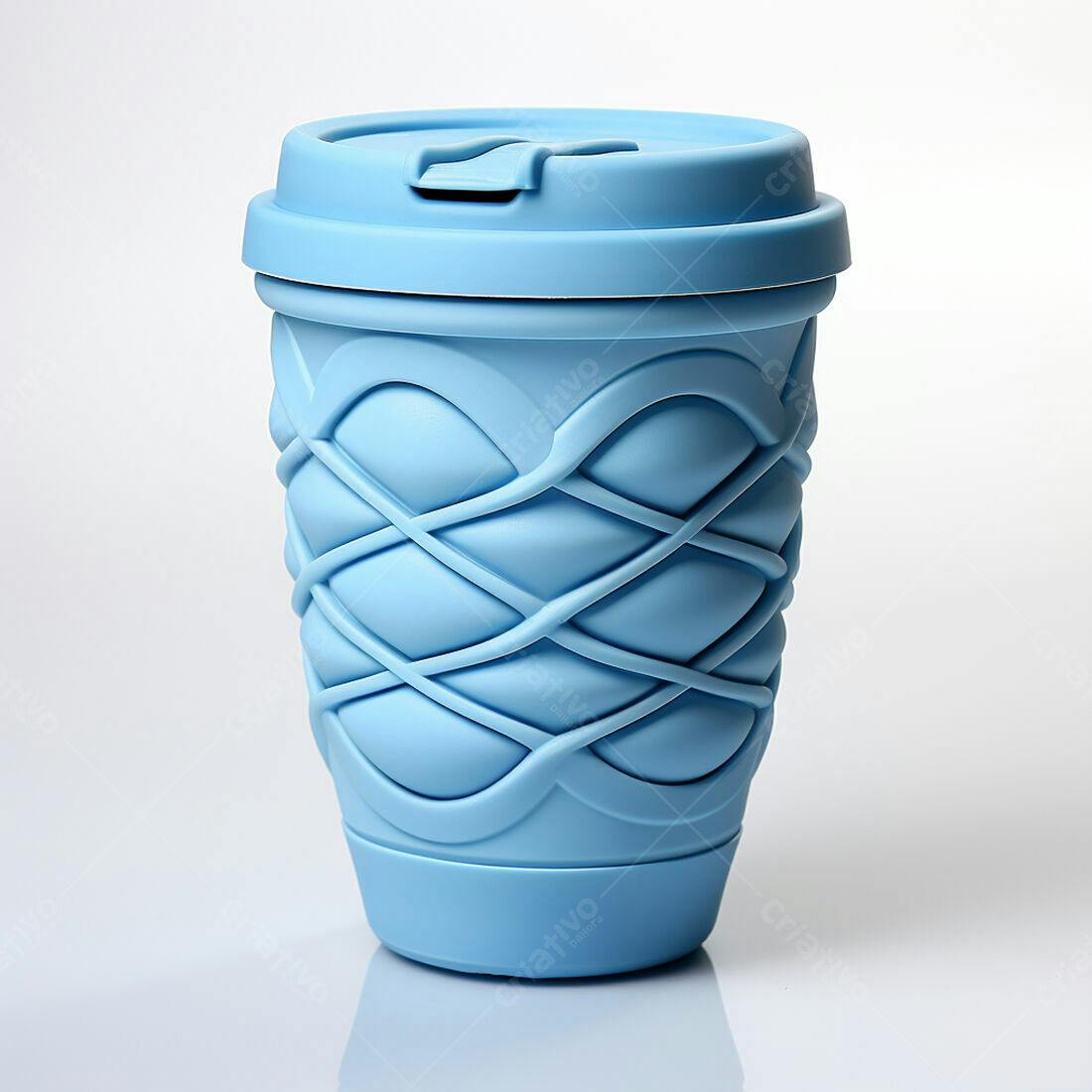 Caneca azul com design trançado