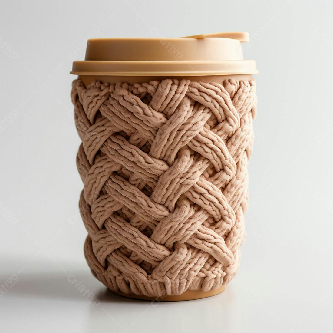 Caneca com Capa de Tricô Bege