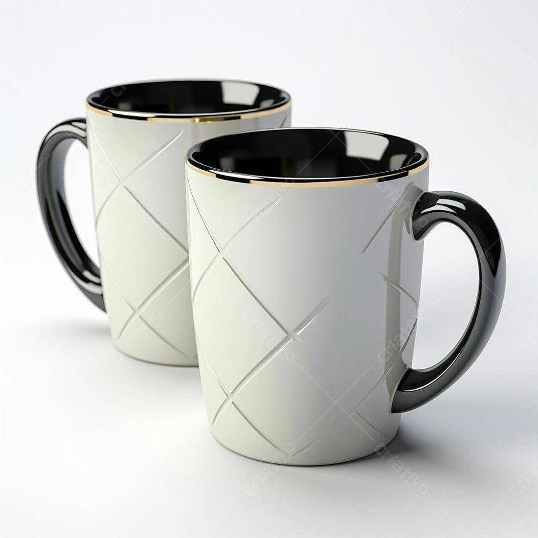 Canecas elegantes branco e preto