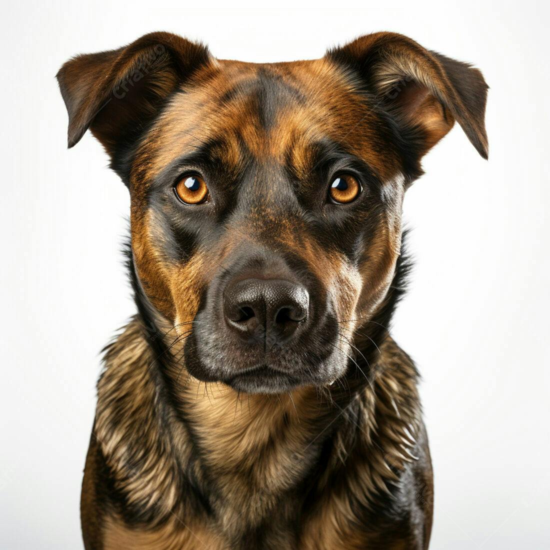 Cachorro marrom e preto retrato estúdio