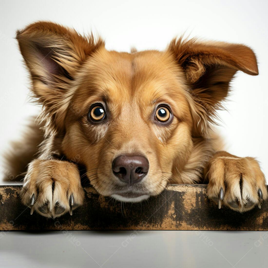 Cachorro marrom olhando para a câmera