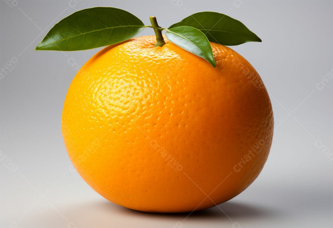 Laranja fresca com folhas verdes