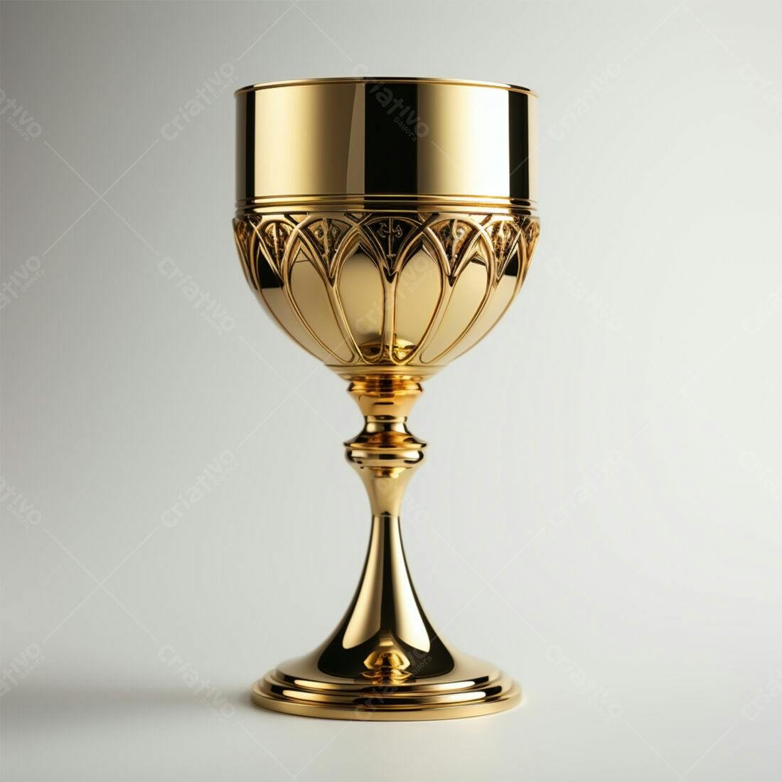 Cálice dourado de estilo gótico