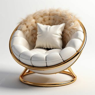 Imagem grátis poltrona elegante sofisticação royal dourada branca detalhada em alta qualidade