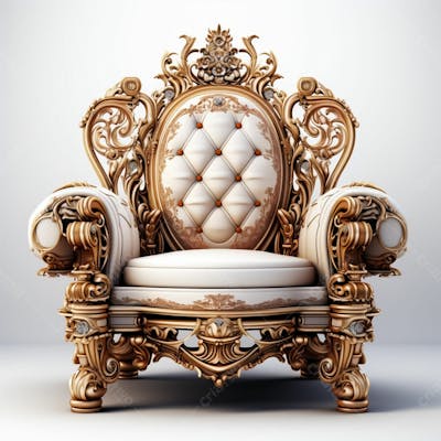 Imagem Grátis Poltrona Elegante Sofisticação Royal Dourada Branca Detalhada Em Alta Qualidade (15)