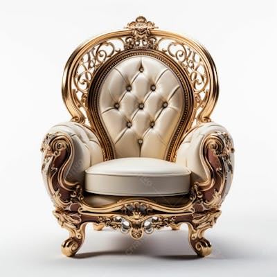 Imagem Grátis Poltrona Elegante Sofisticação Royal Dourada Branca Detalhada Em Alta Qualidade (16)