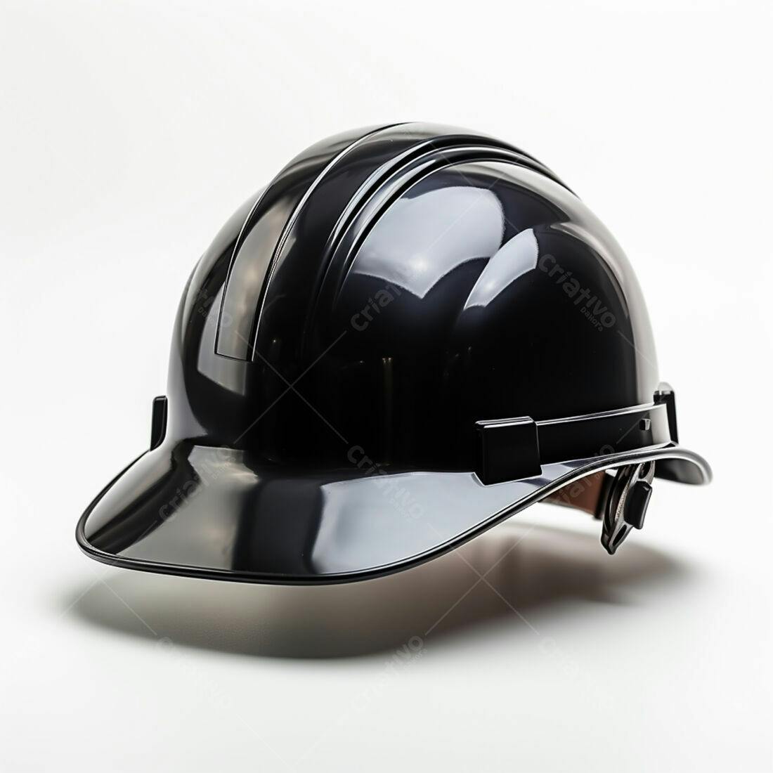 Capacete de segurança preto brilhante