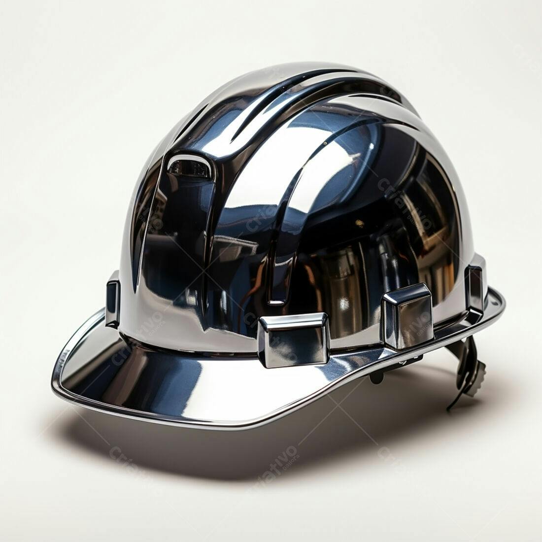 Capacete de segurança cromado