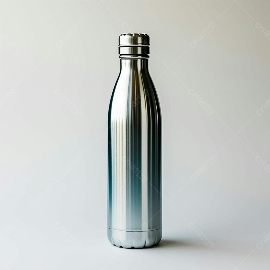 Garrafa térmica de aço inox prata