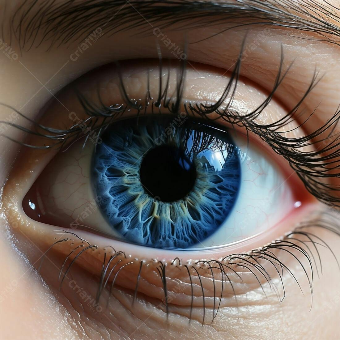 Olho azul detalhado macro fotografia