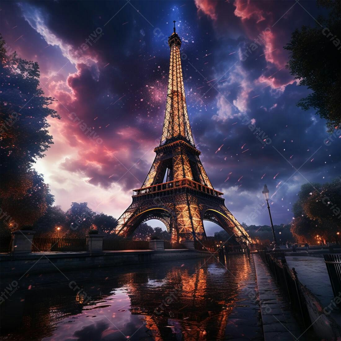 Torre Eiffel noite mágica Paris