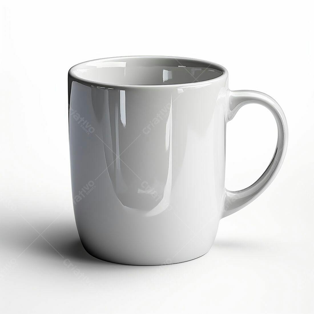 Caneca branca em fundo branco