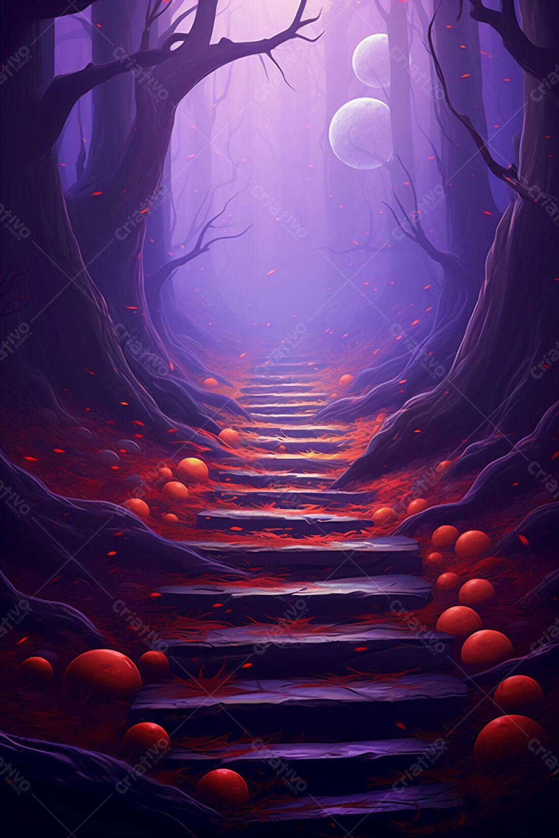 Textura Floresta Mística para Fundo de Jogo