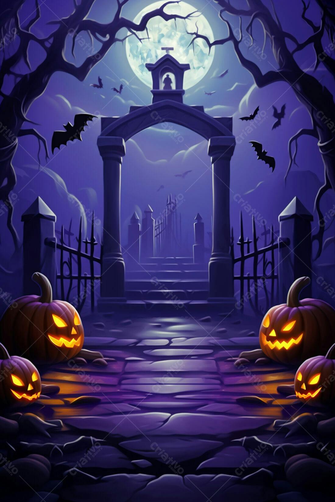 Textura Halloween Cemitério para Fundo de Jogo