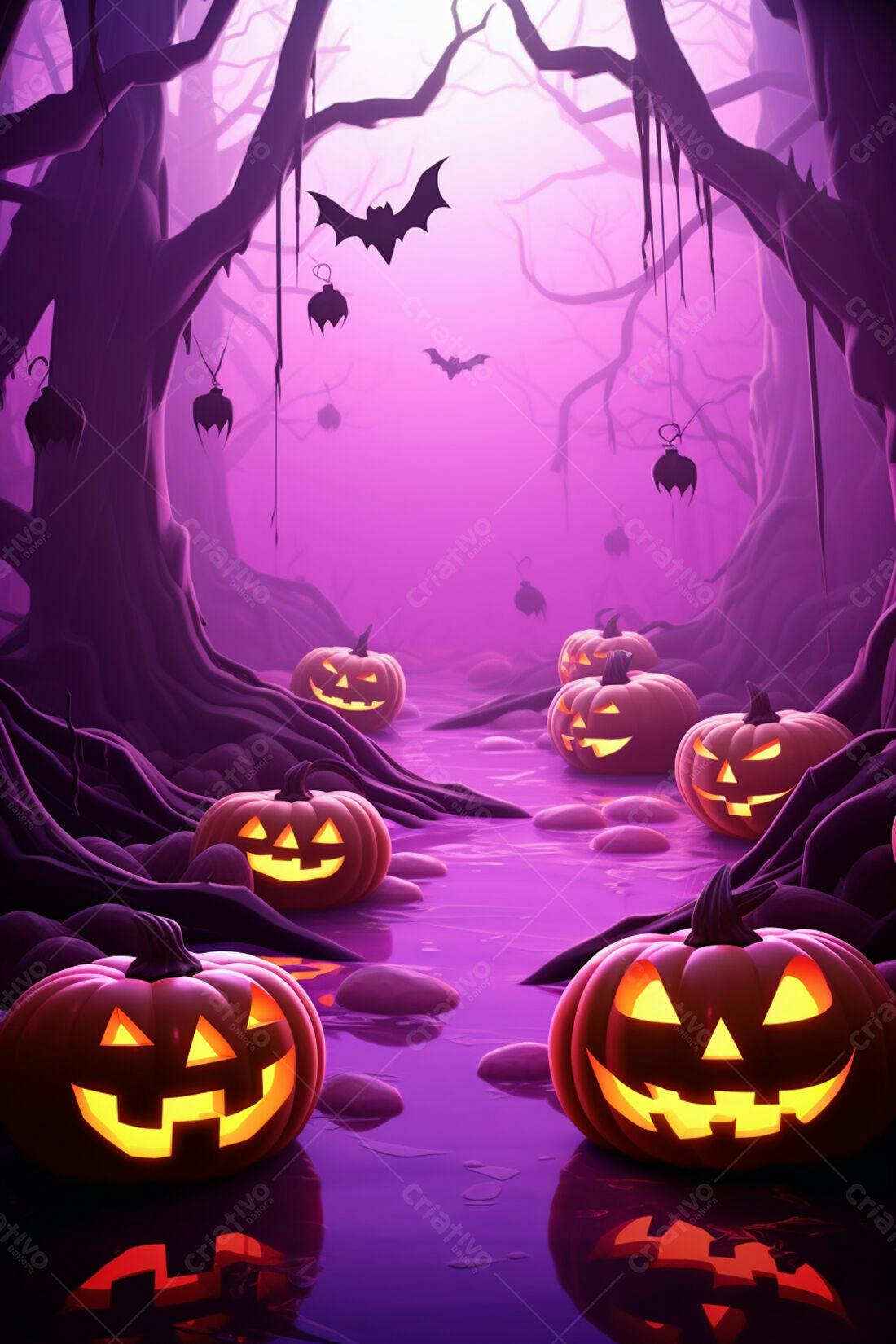 Textura Halloween Abóboras para Fundo