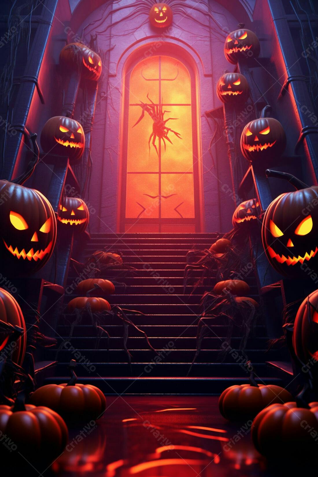 Textura Halloween Escadaria Abóbada para Fundo