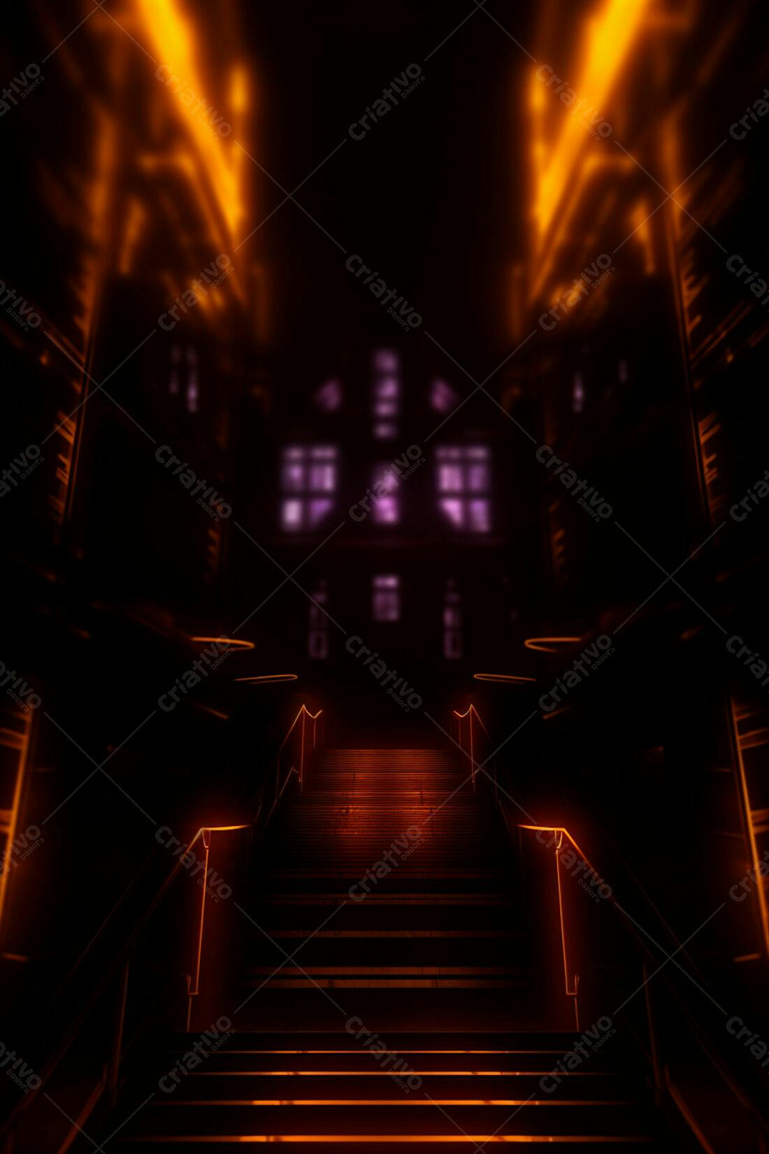 Textura Escadas Escuras para Fundo de Terror