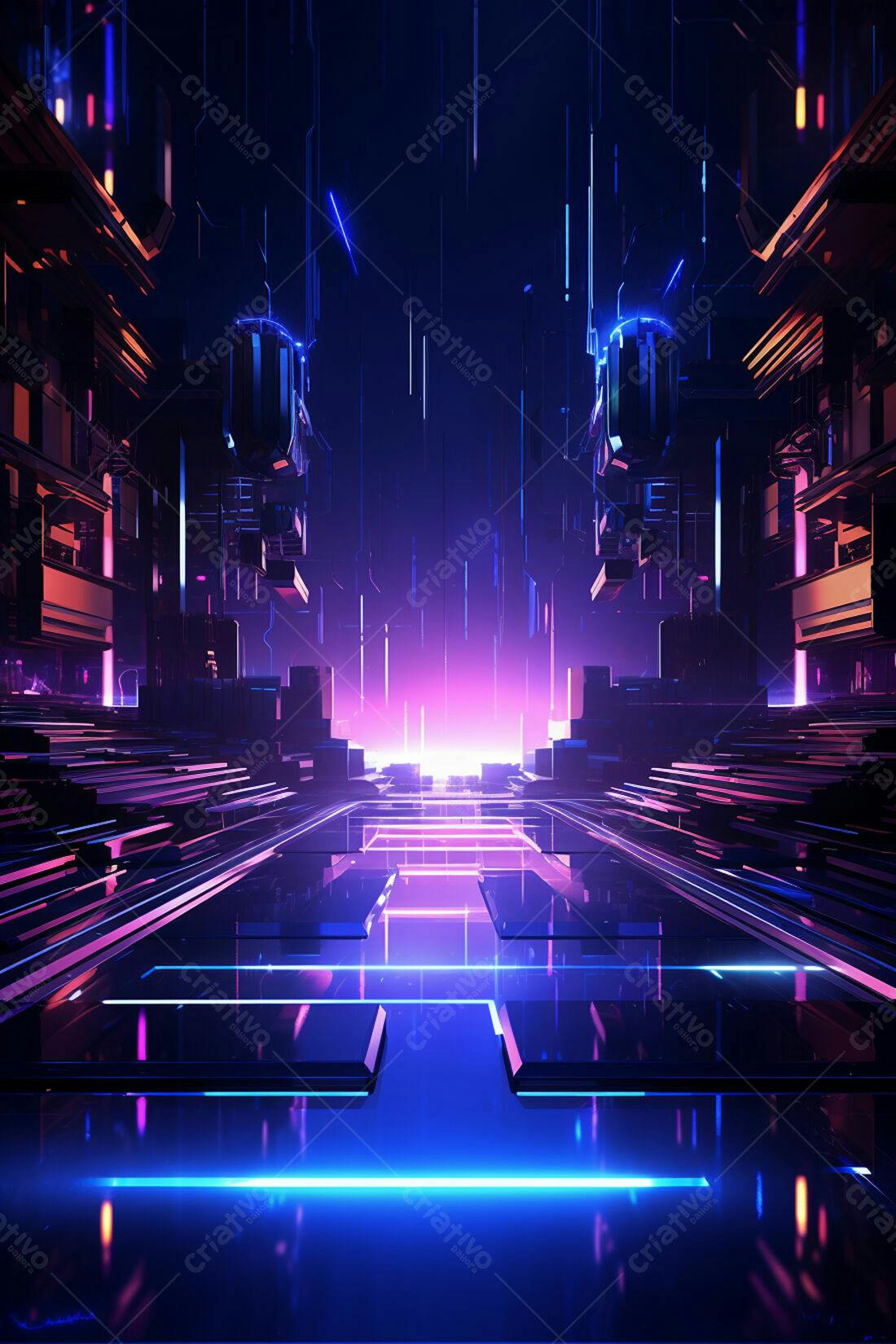 Textura Cyberpunk Neon para Fundo de Game