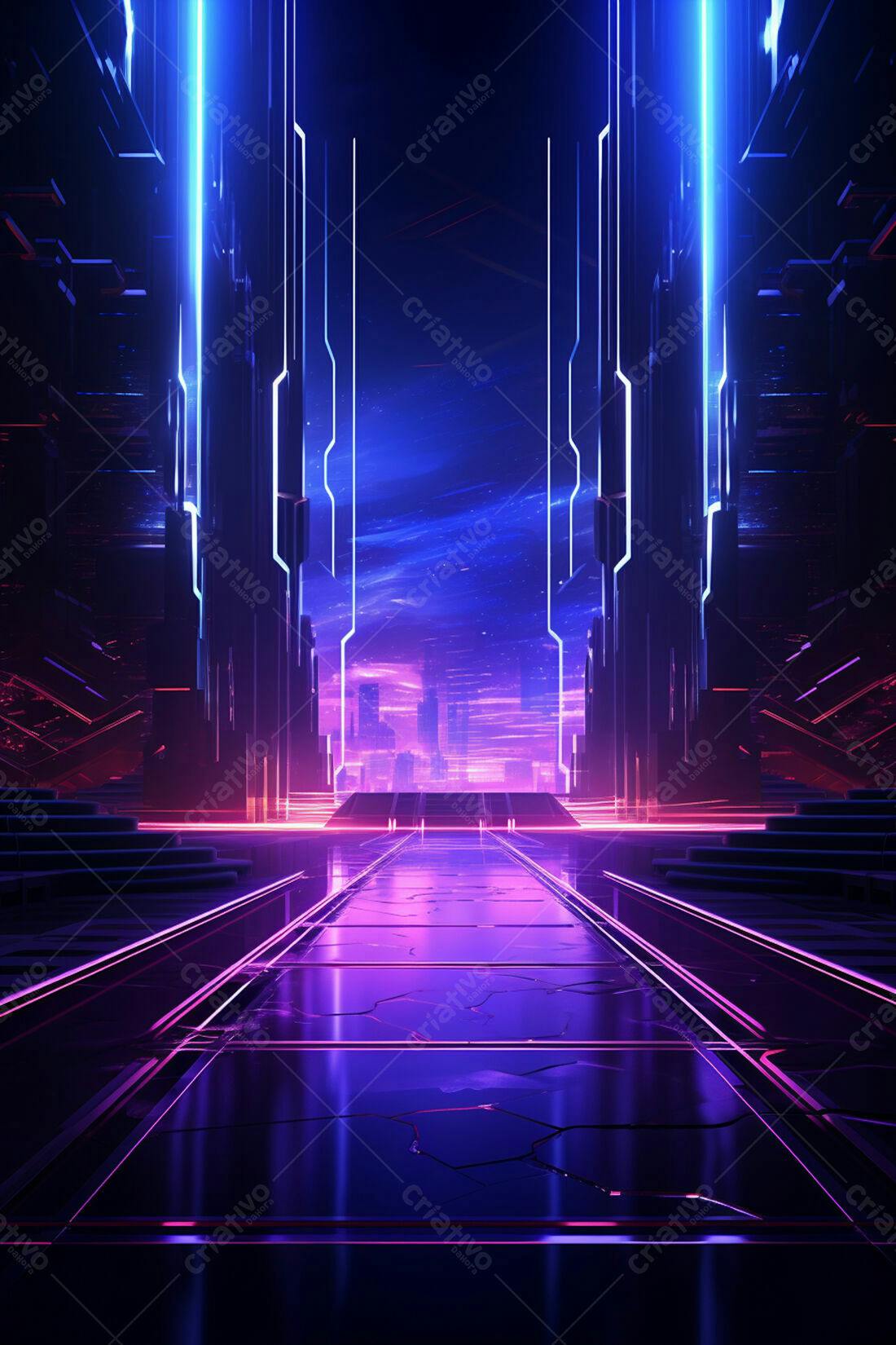 Textura Neon Cyberpunk para Fundo de Game