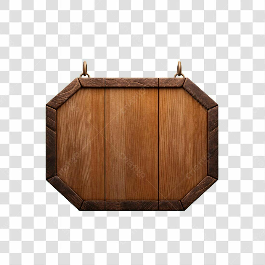 Placa de madeira PNG com fundo transparente