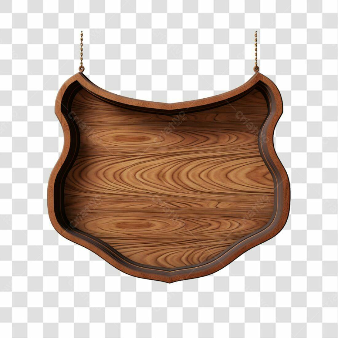 Placa de Madeira PNG com fundo transparente