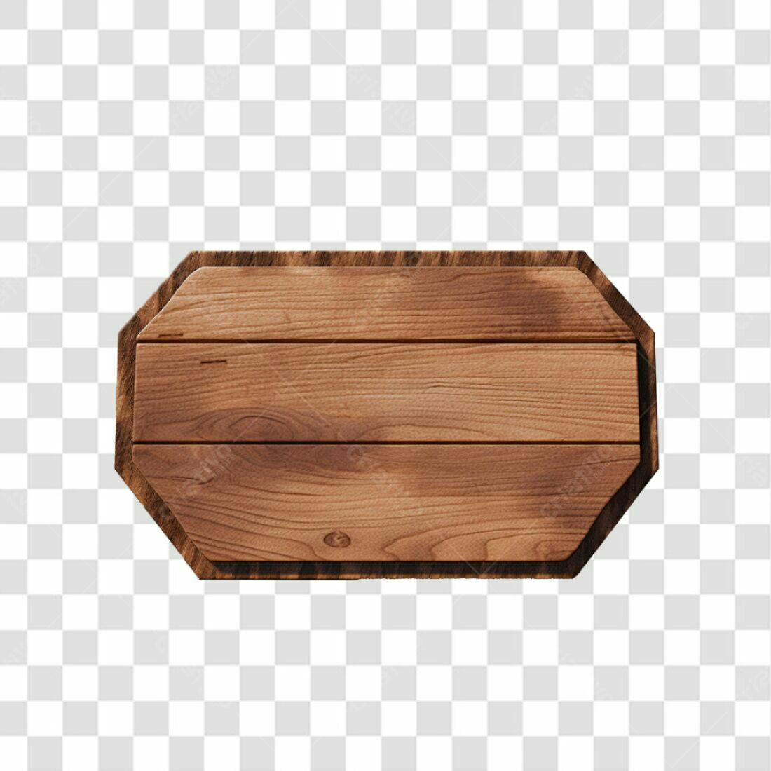Placa de Madeira PNG com fundo transparente