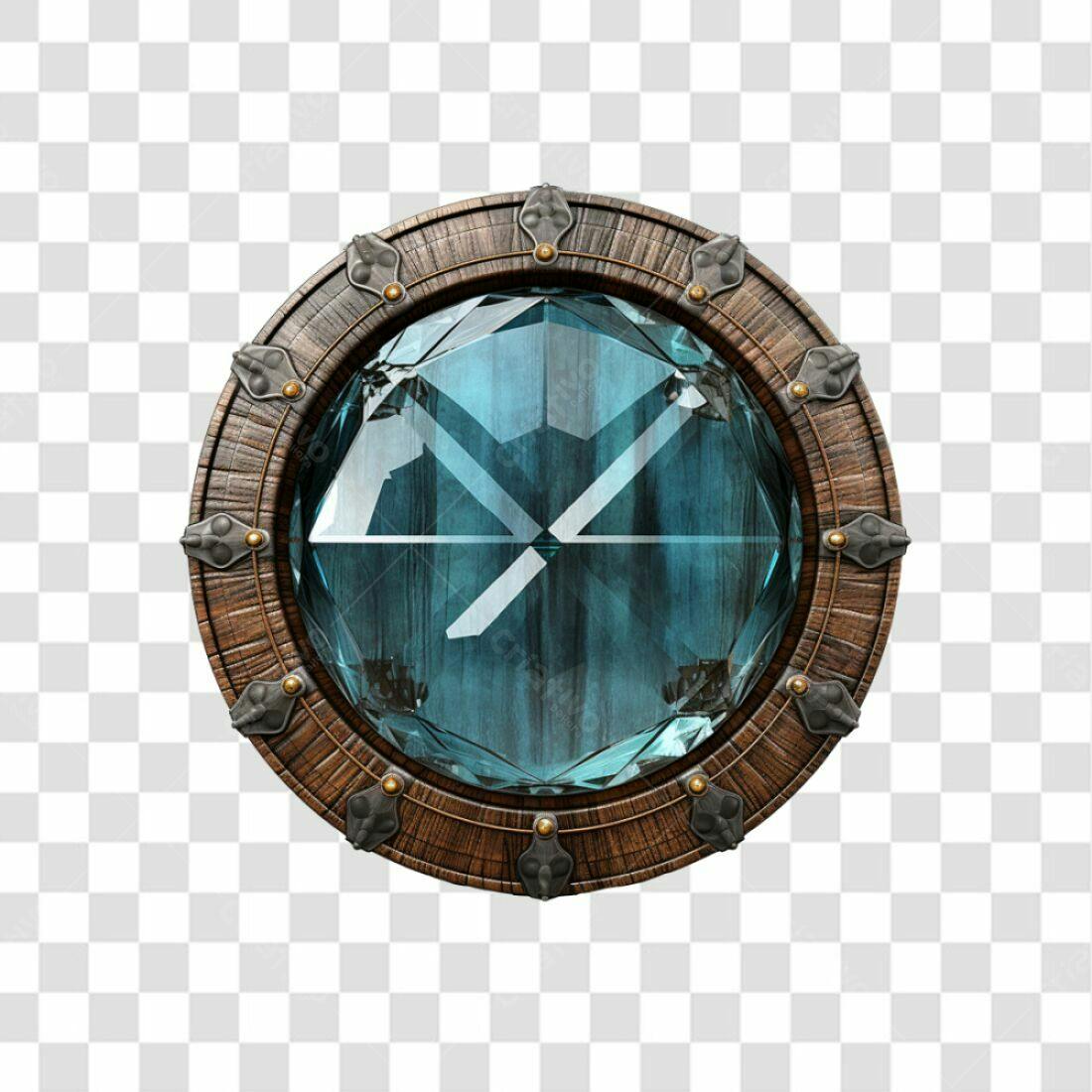 Ícone steampunk azul PNG com fundo transparente
