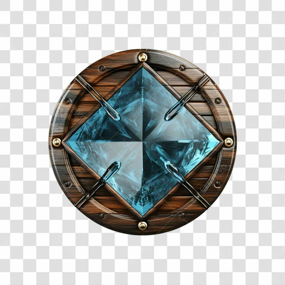 Icone Escudo Cristal PNG com fundo transparente