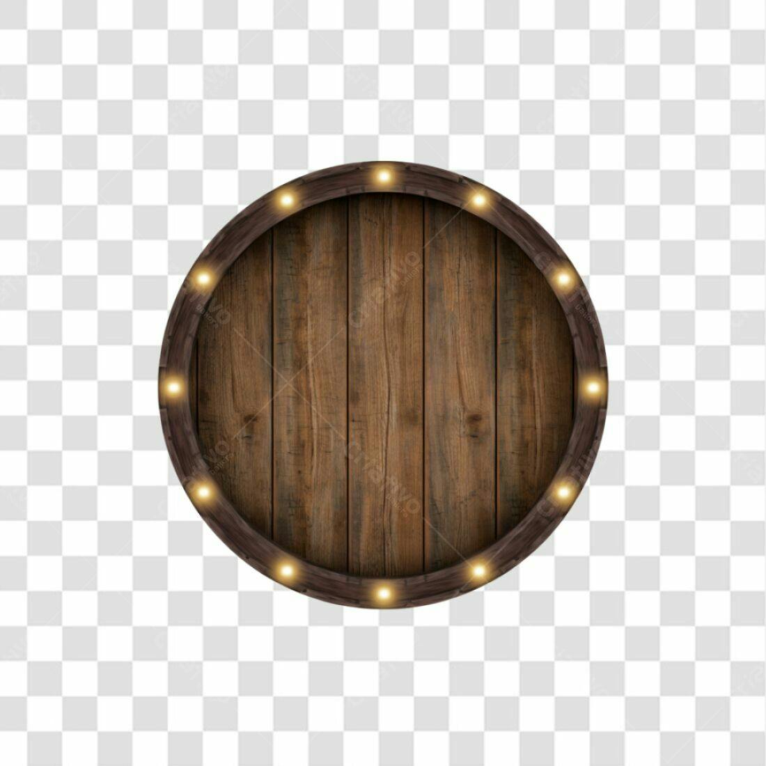 Moldura Circular Madeira PNG com fundo transparente