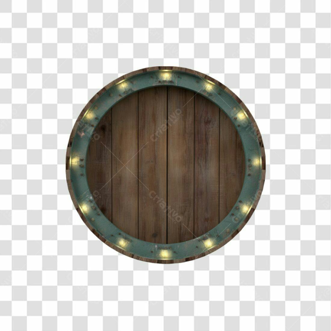 Moldura Circular Madeira PNG com fundo transparente
