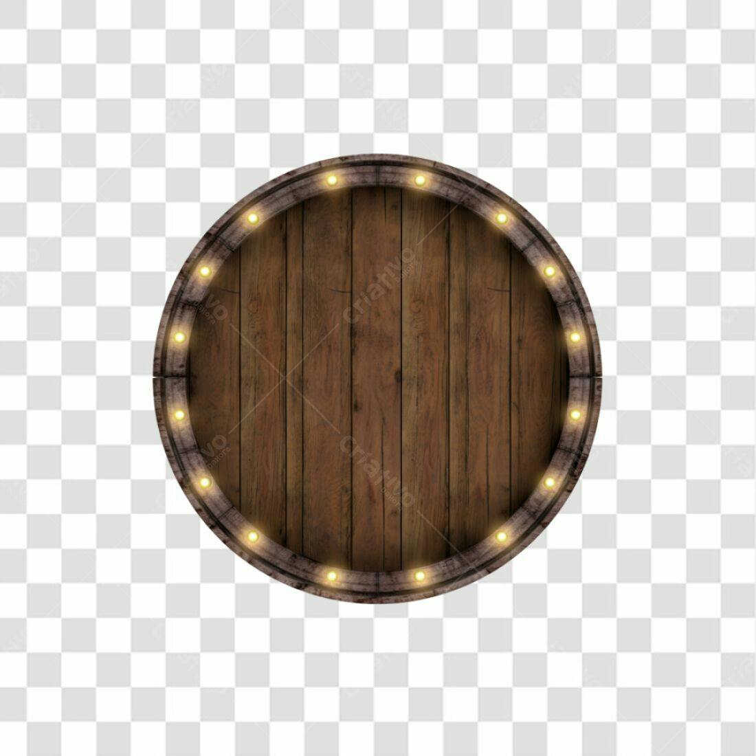Moldura Circular Madeira PNG com fundo transparente
