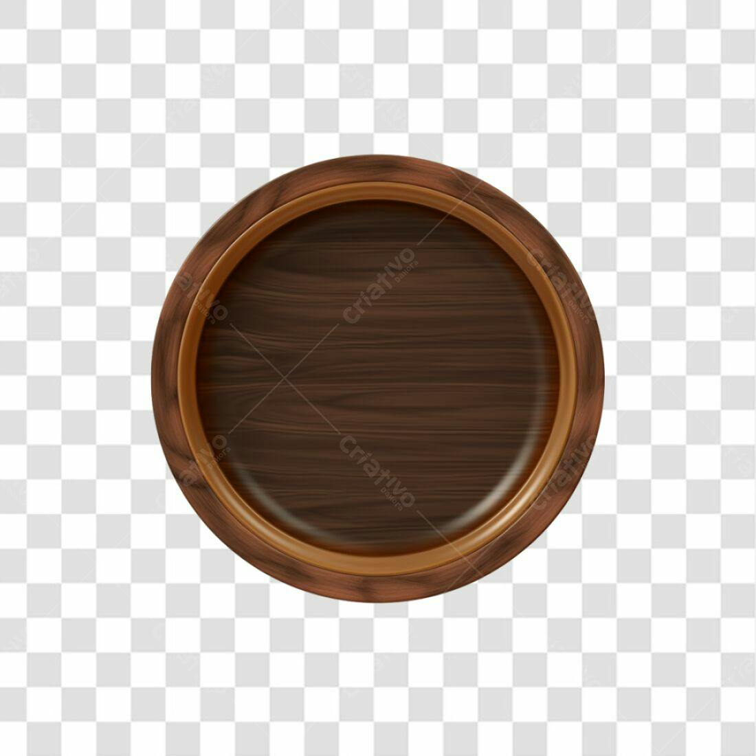 Icone redondo madeira PNG com fundo transparente