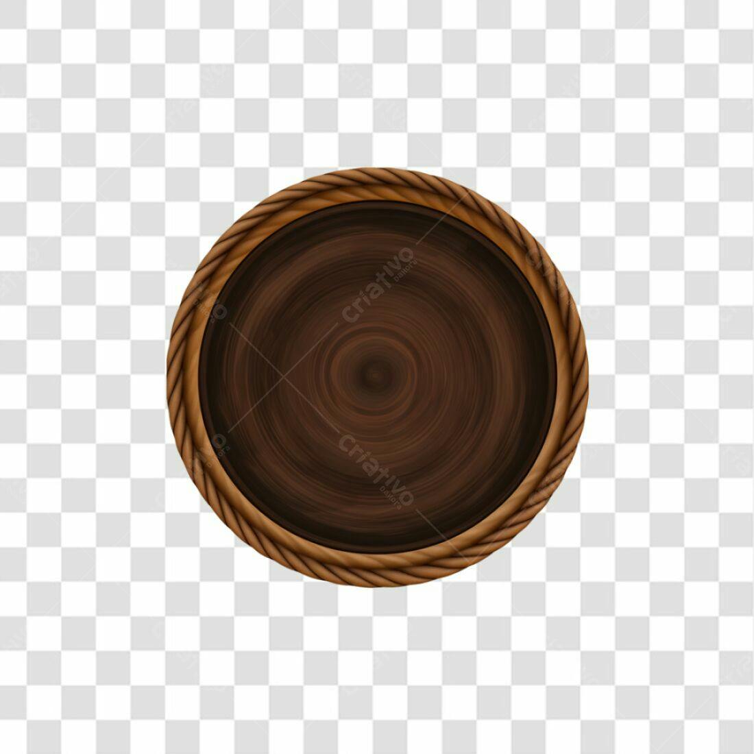 Selo de madeira PNG com fundo transparente