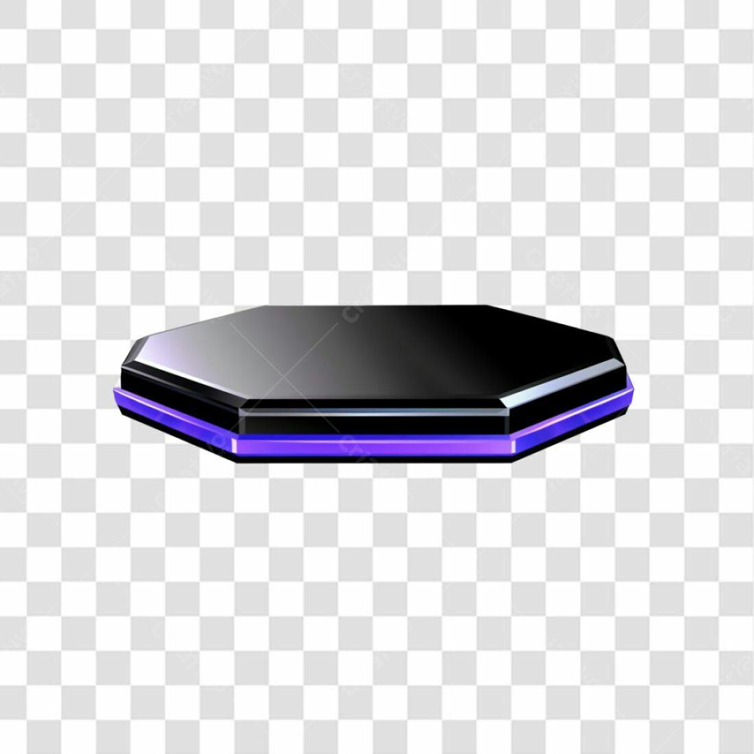 Icone Hexagonal Preto e Roxo PNG com fundo transparente