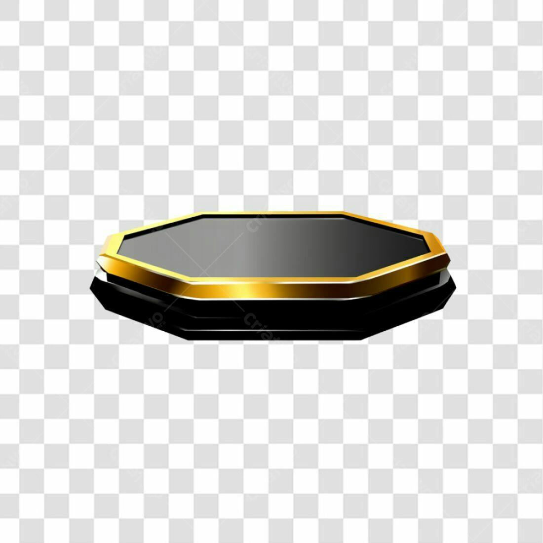 Base de premiação ouro e preto PNG com fundo transparente