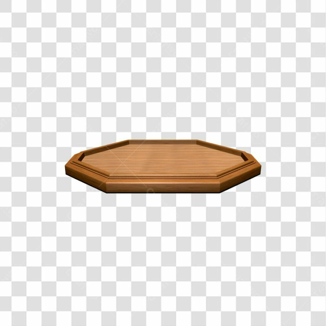 Base de Madeira Octagonal PNG com fundo transparente