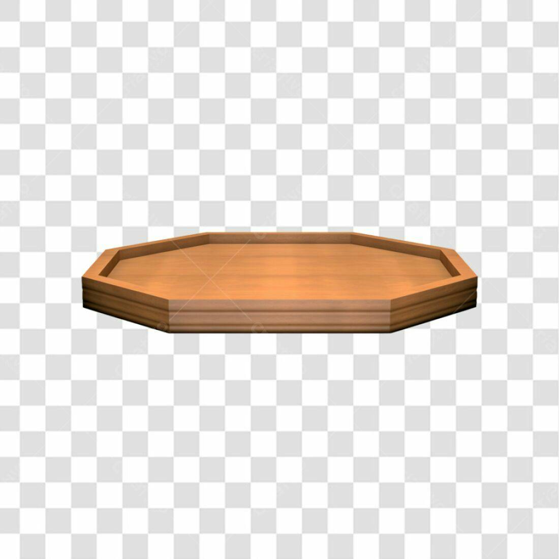Bandeja de Madeira Octagonal PNG com fundo transparente