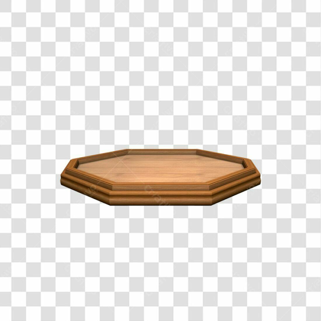 Icone de plataforma de madeira octagonal PNG com fundo transparente