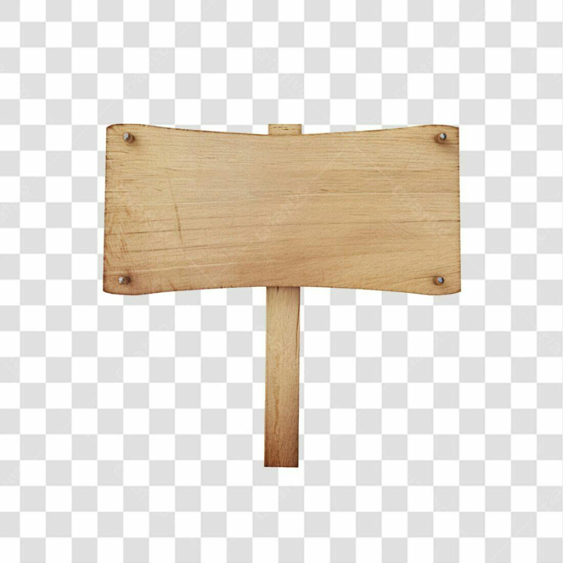 Placa de madeira PNG com fundo transparente