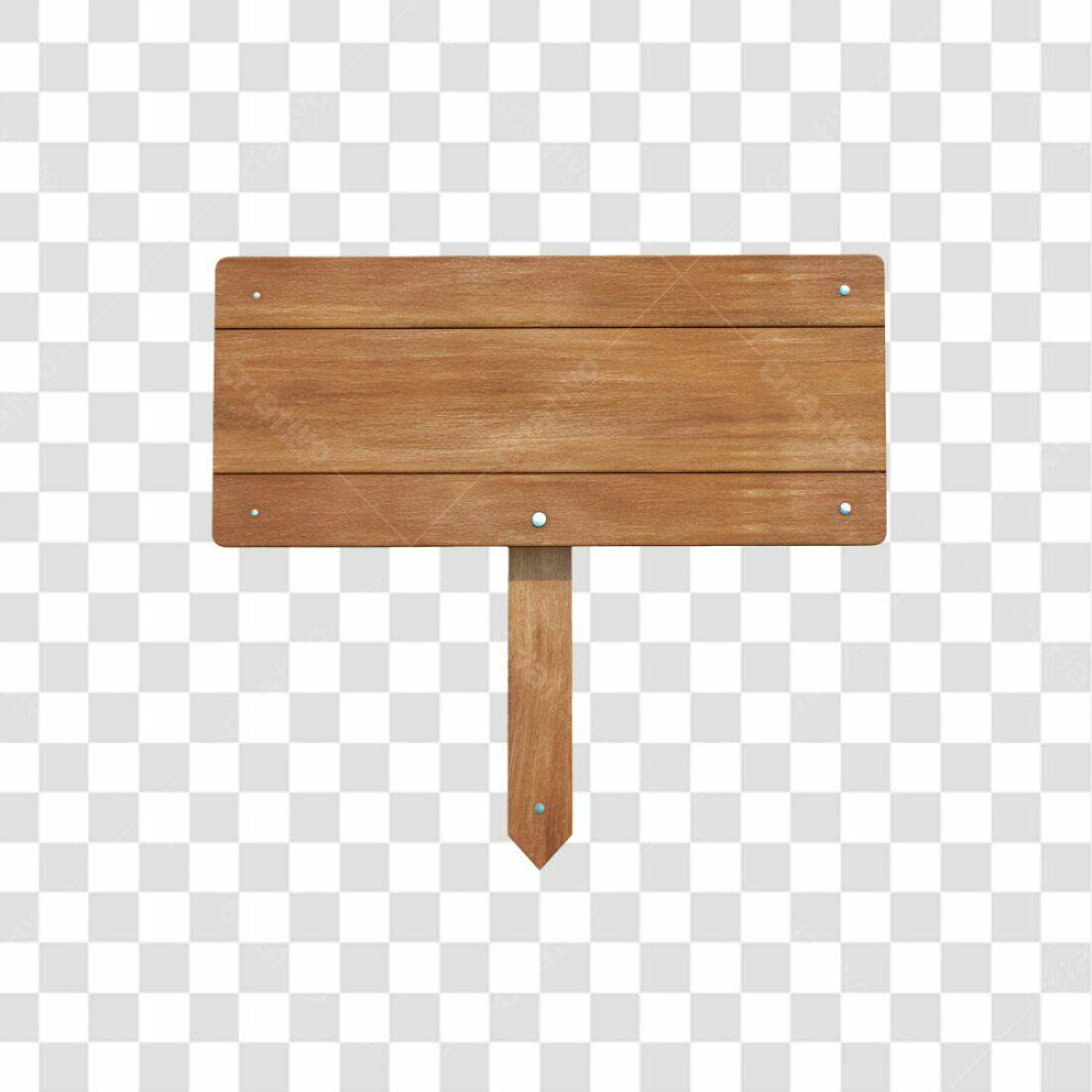Placa de Madeira PNG com fundo transparente