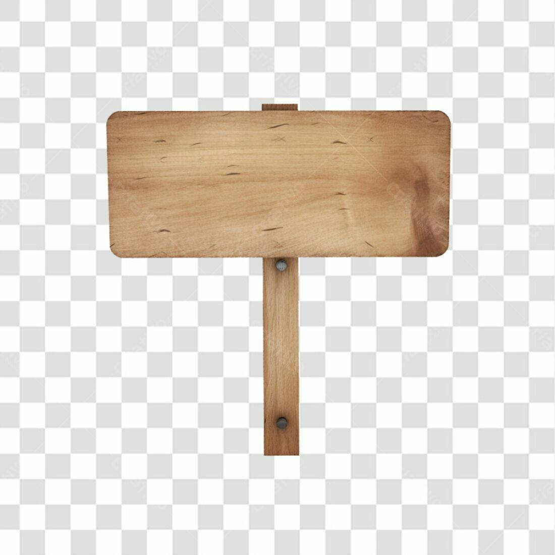 Placa de Madeira PNG com fundo transparente