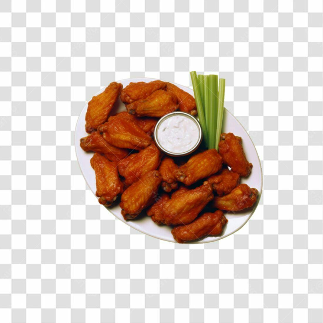 Imagem PNG Asas de Frango com Molho e Aipo com fundo transparente