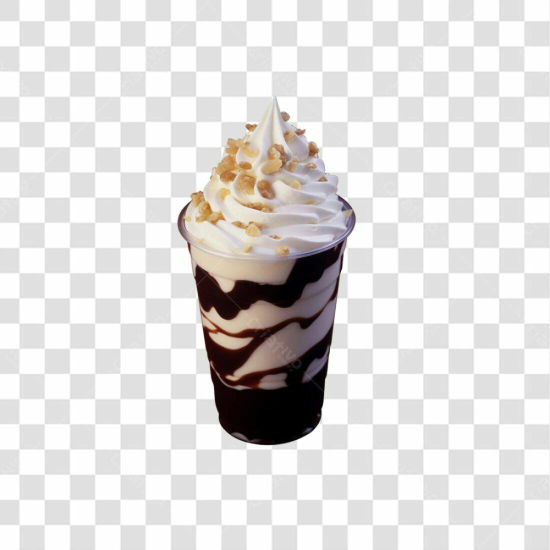Imagem PNG de Sobremesa Cremosa com Chocolate e Nozes com fundo transparente