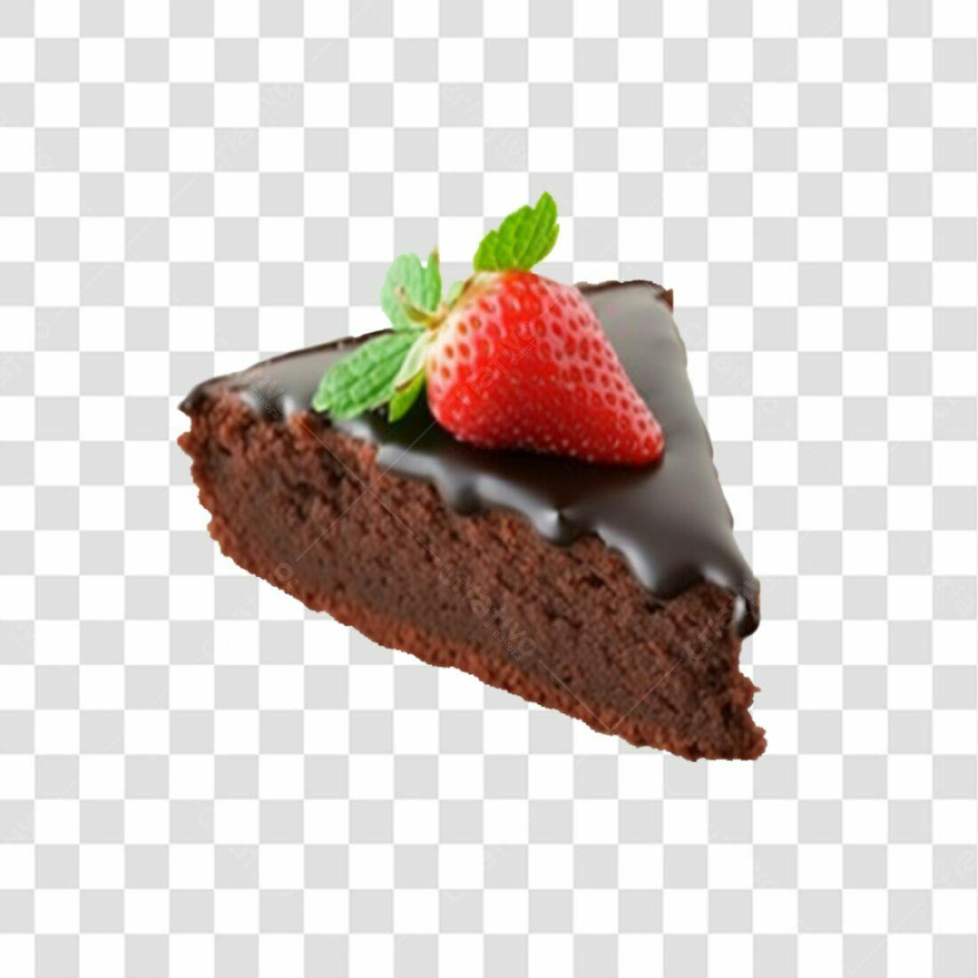 Imagem Bolo de Chocolate com Morango PNG com fundo transparente