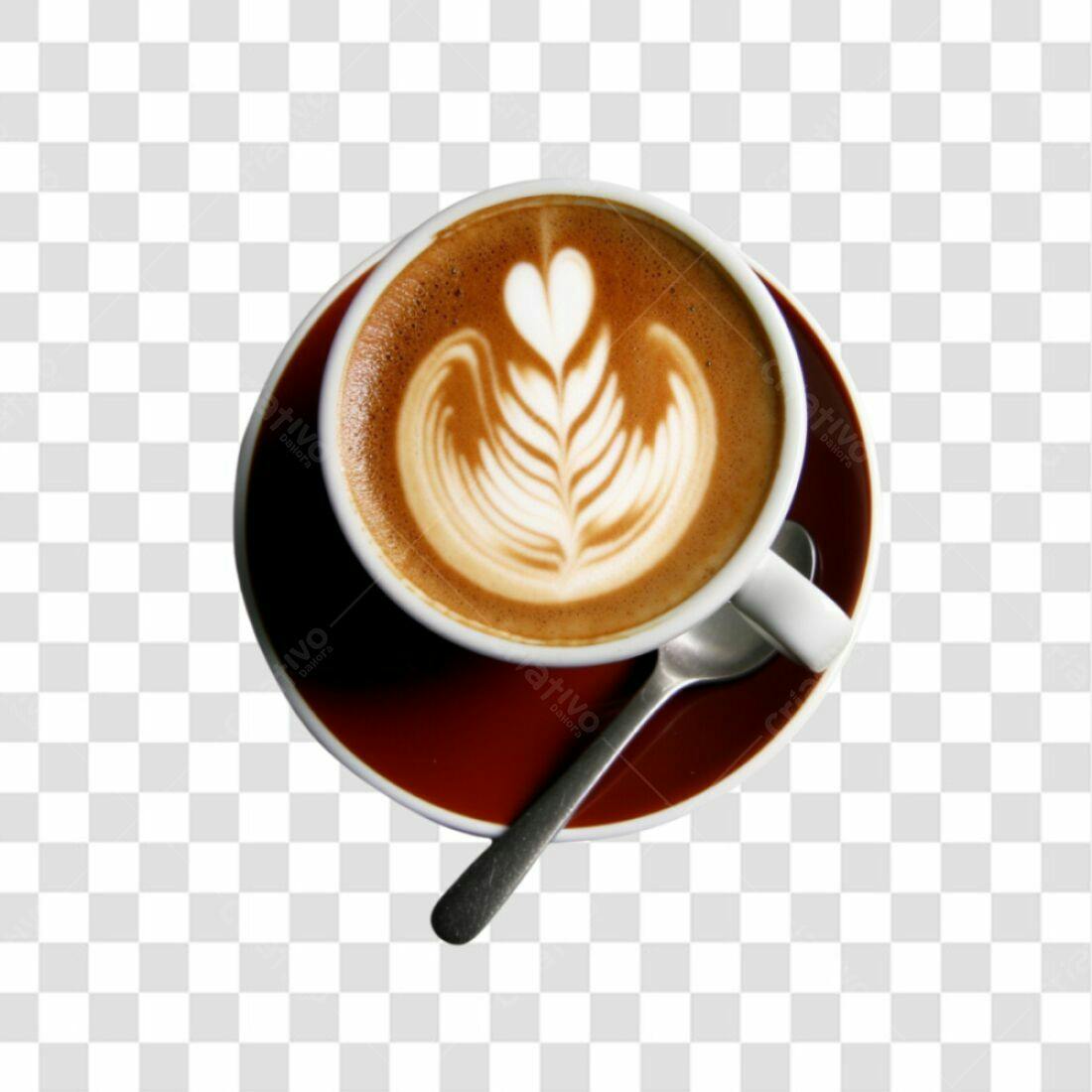 Icone Café com Arte Latte PNG com fundo transparente
