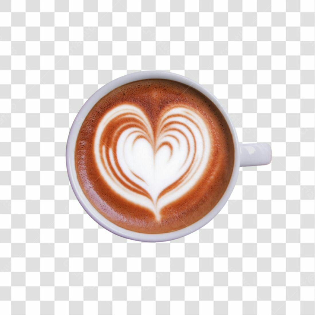 Icone Café com Arte Latte PNG com fundo transparente